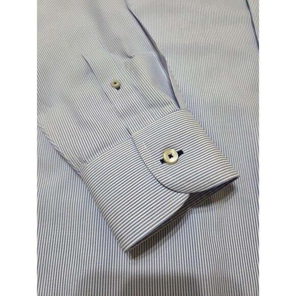 Untuckit Button Shirt Men's XL Blue White Stripe Wrinkle Free 100% Cotton I5.2 - Picture 4 of 12